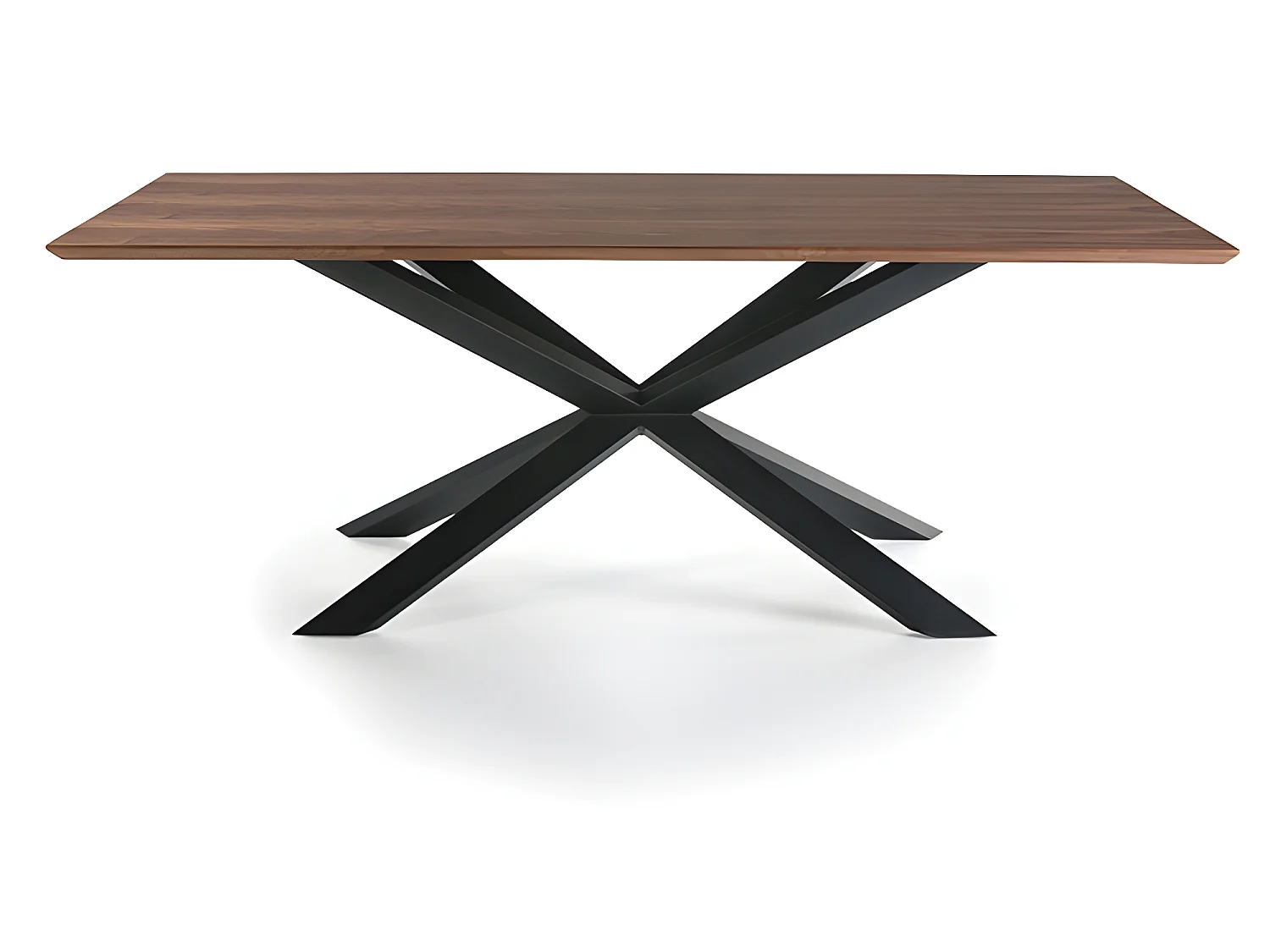 Mesa de comedor fija - MDF y chapa natural de Nogal, 200x100x76 cm - LOUSSE