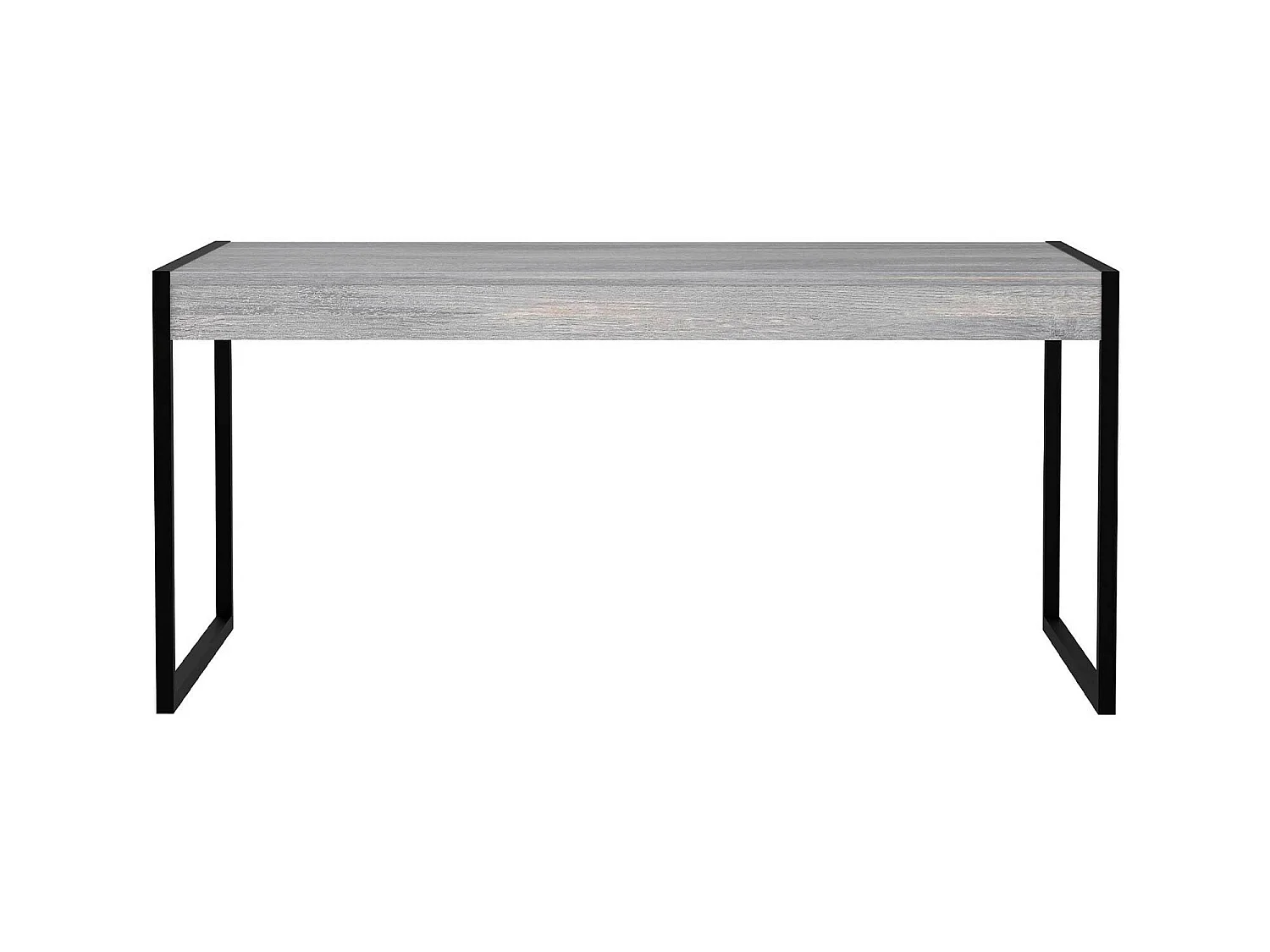 Mesa de comedor fija - MDF Roble nórdico y negro, 160x90x76 cm - DENGOL