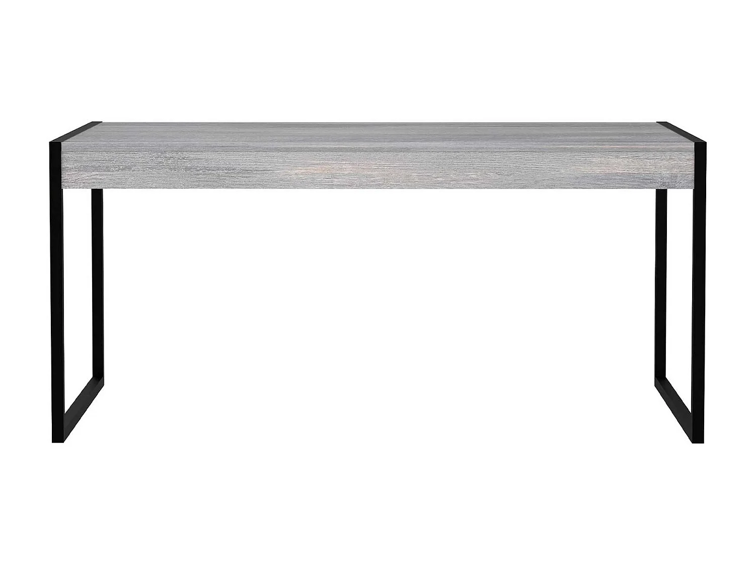 Mesa de comedor fija - MDF Roble nórdico y negro, 160x90x76 cm - DENGOL