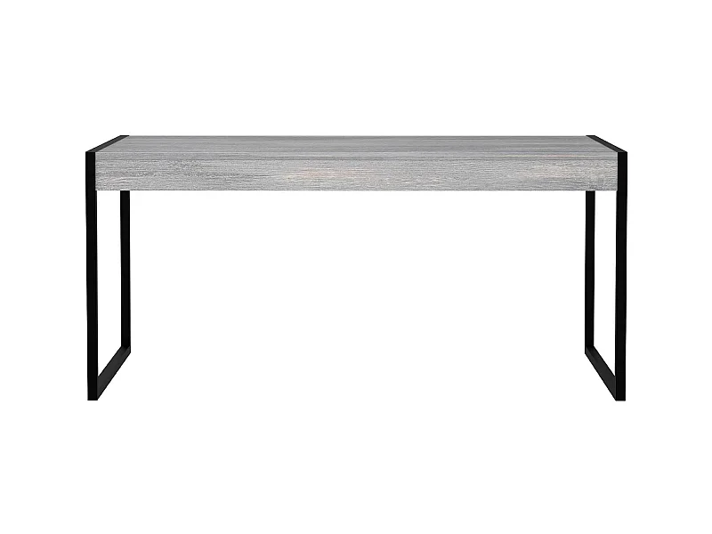 Mesa de comedor fija - MDF Roble nórdico y negro, 160x90x76 cm - DENGOL