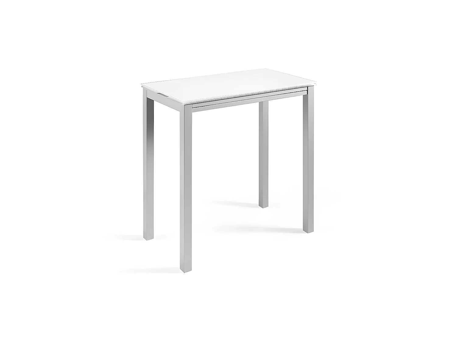 Mesa de cocina extensible -  Cristal Blanco, 95x55/95x95cm - LONDRES