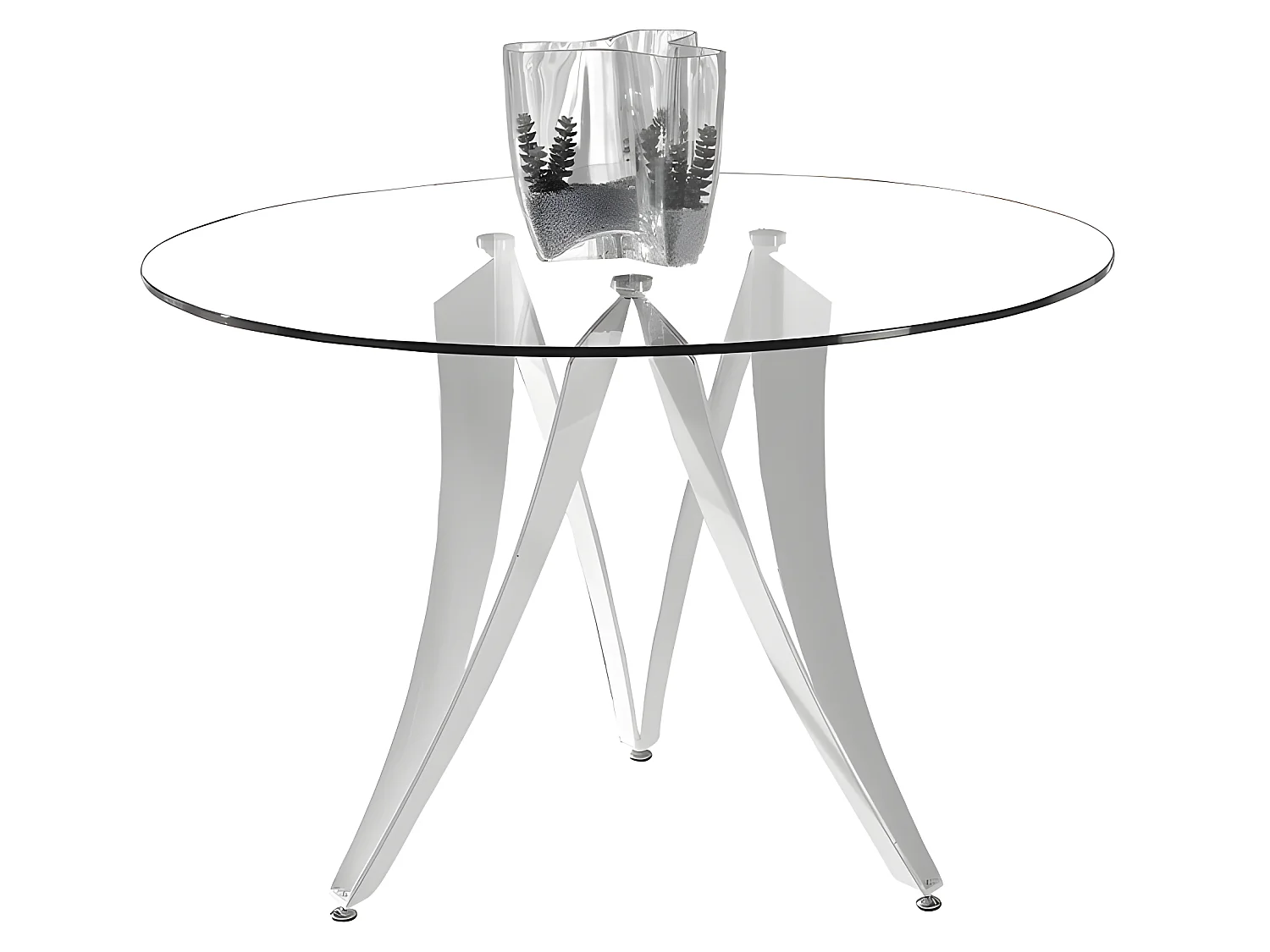 Mesa de comedor redonda - Cristal Transparente,  Ø120x76 cm - TESLA
