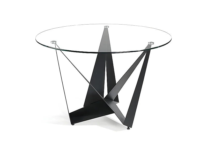 Mesa de comedor redonda - Cristal Transparente,  Ø 120x76 cm - BAYO