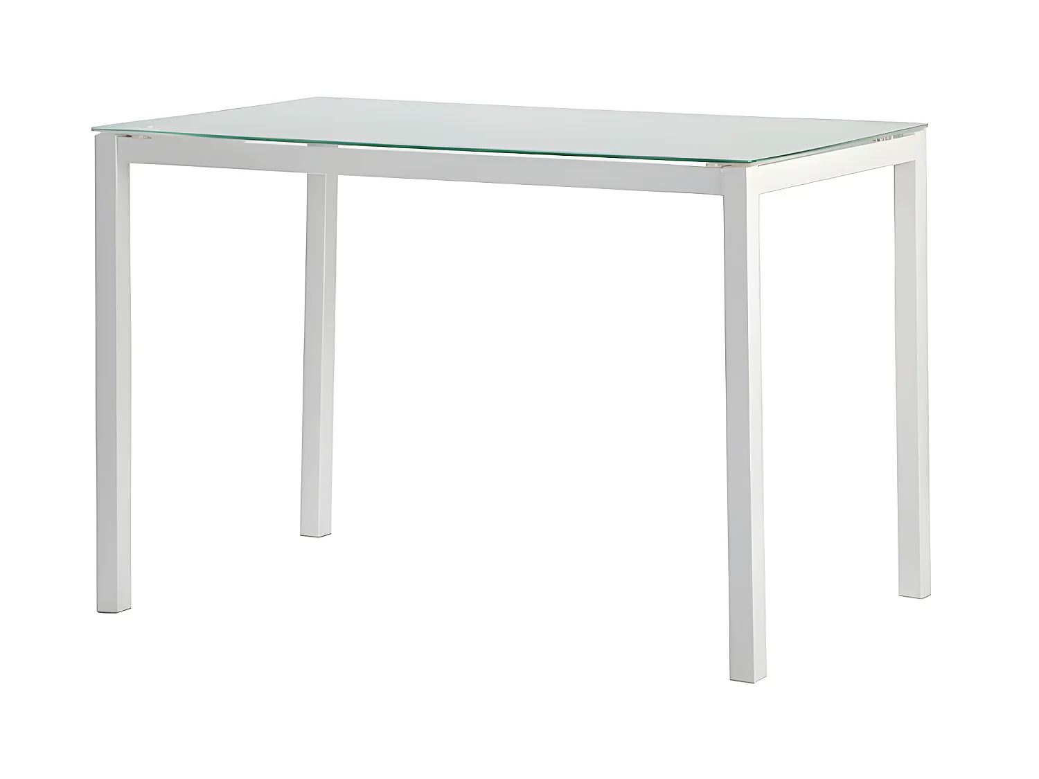 Mesa de comedor fija - Cristal Blanco, 110x70x75 cm - LLUVIA