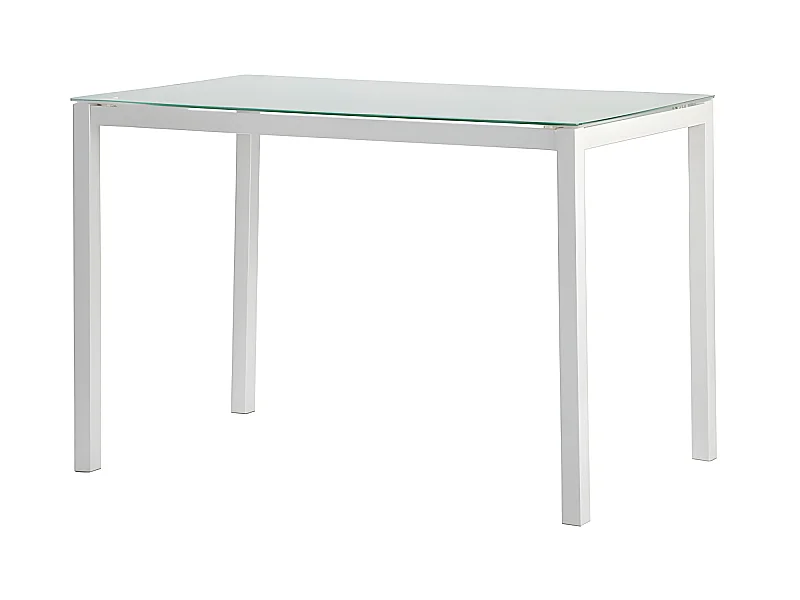 Mesa de comedor fija - Cristal Blanco, 110x70x75 cm - LLUVIA