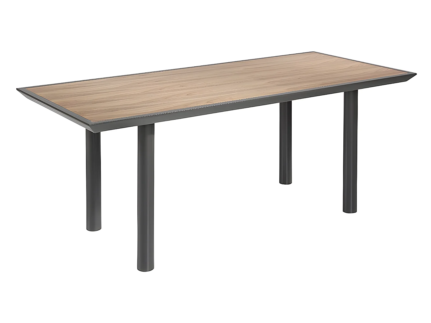 Mesa de comedor fija - MDF y chapa natural de Nogal, 200x90x74 cm - LIBA