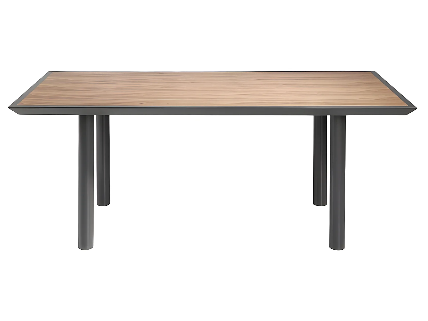 Mesa de comedor fija - MDF y chapa natural de Nogal, 200x90x74 cm - LIBA