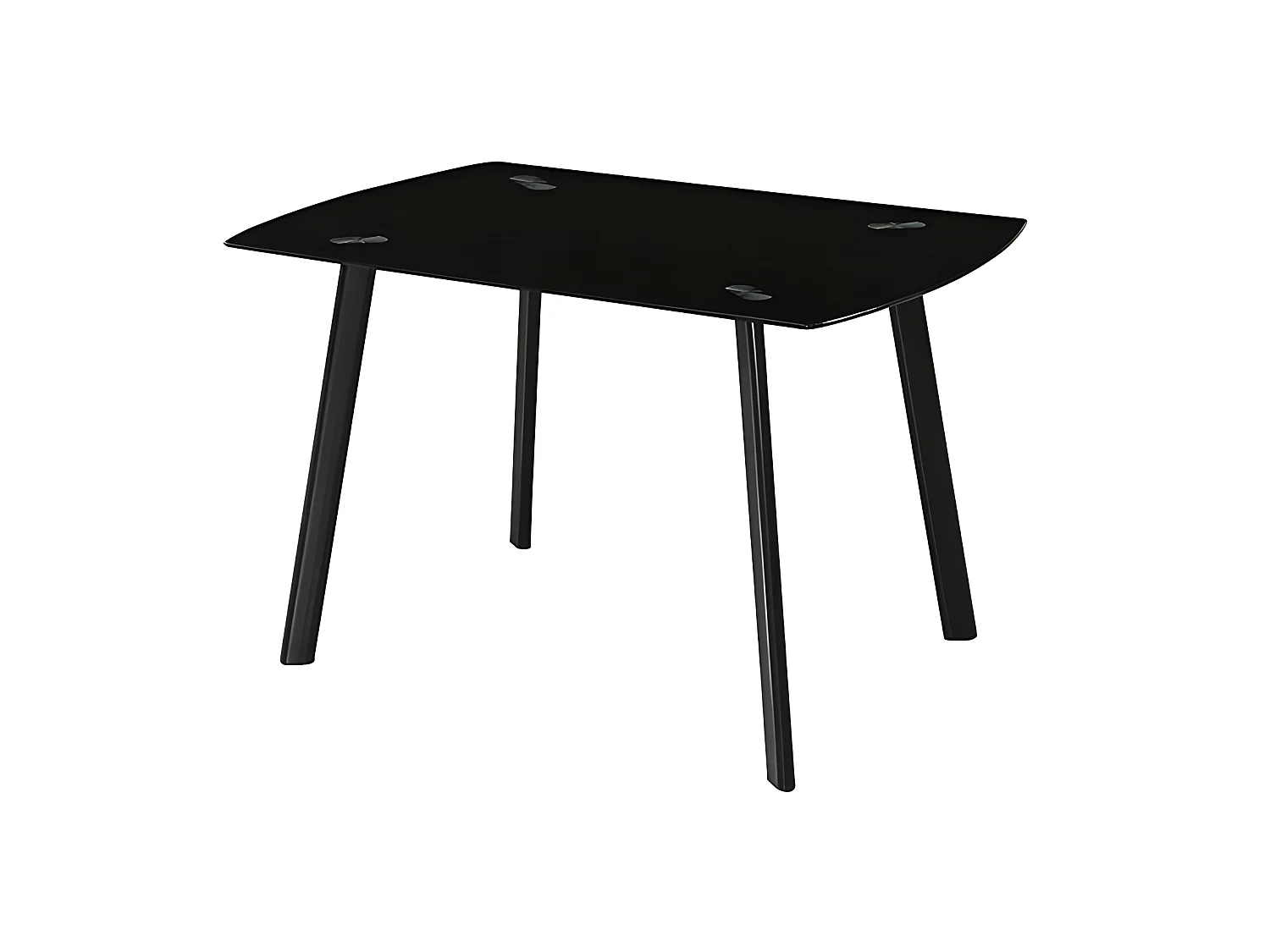 Mesa de comedor fija - Cristal Negro, 120x80x75,5 cm - KARLA
