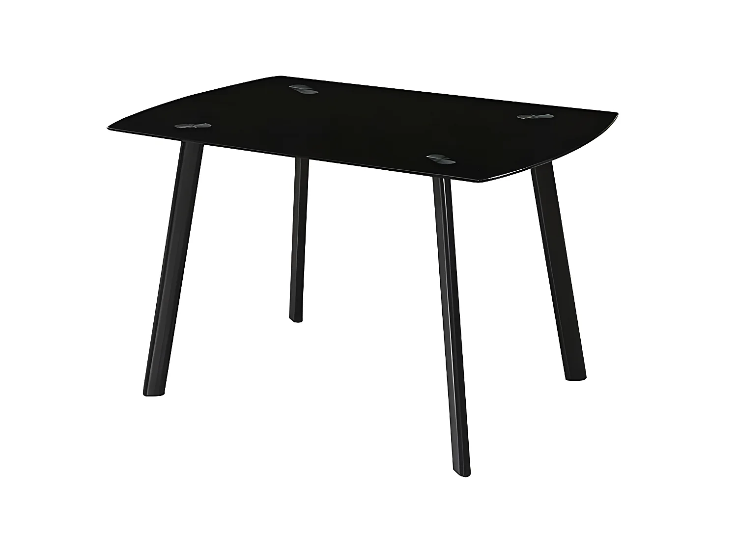 Mesa de comedor fija - Cristal Negro, 120x80x75,5 cm - KARLA
