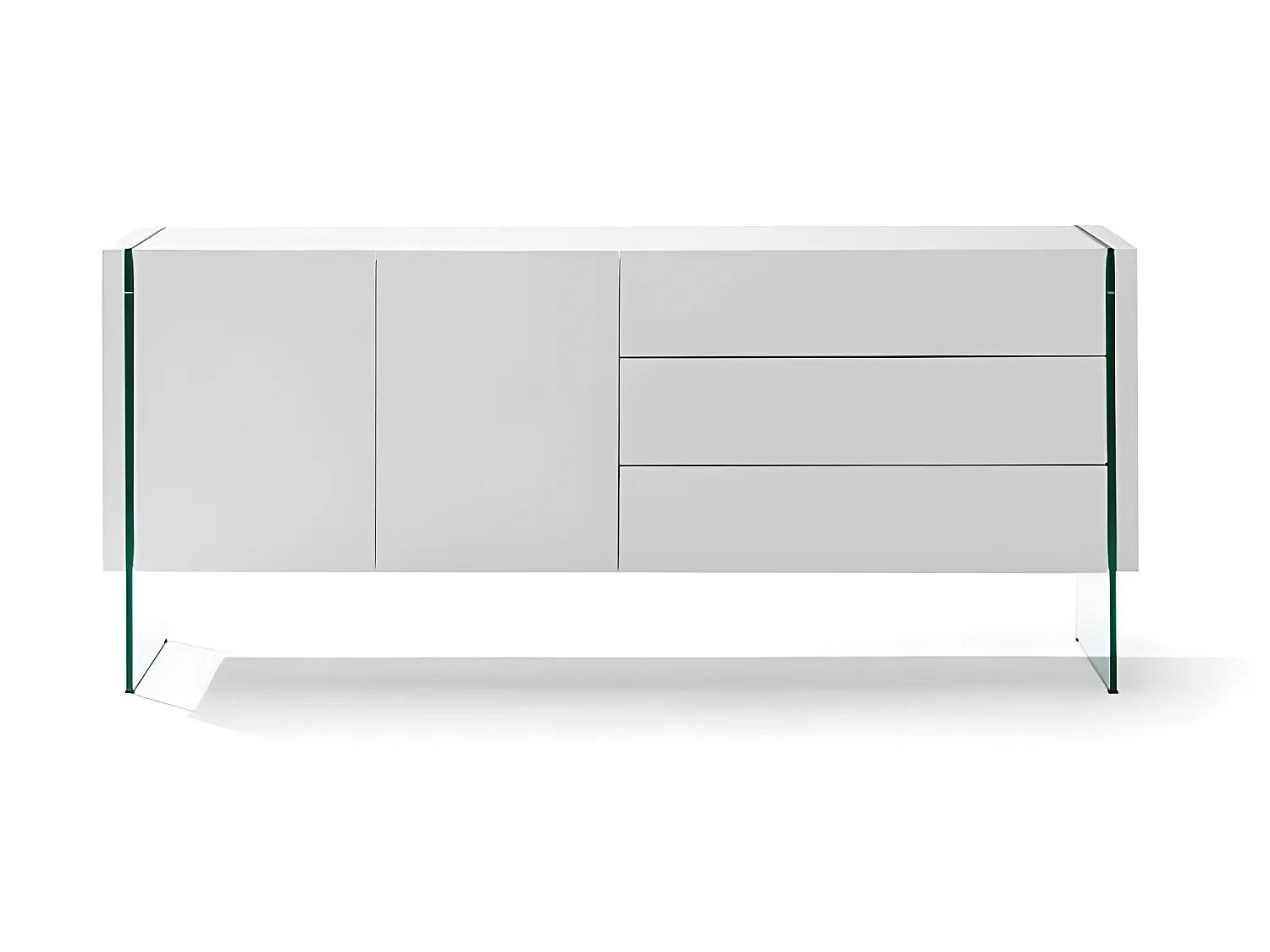 Aparador - MDF Blanco, 180x49x77 cm - SICILIA