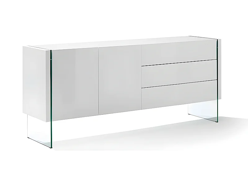 Aparador - MDF Blanco, 180x49x77 cm - SICILIA