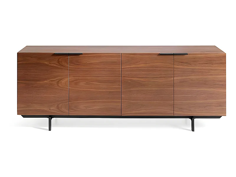 Aparador - MDF y chapa natural de Nogal, 200x45x75 cm - LONDON