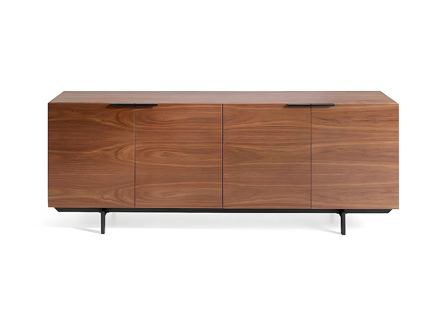 Aparador - MDF y chapa natural de Nogal, 200x45x75 cm - LONDON