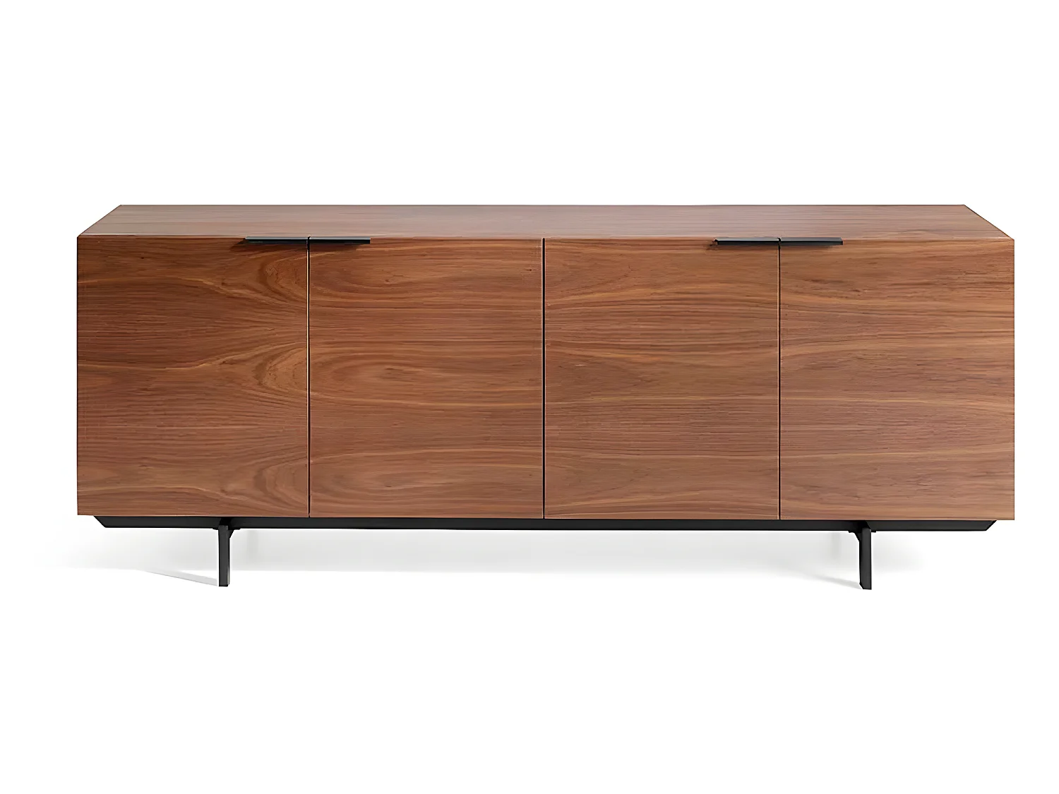 Aparador - MDF y chapa natural de Nogal, 200x45x75 cm - LONDON