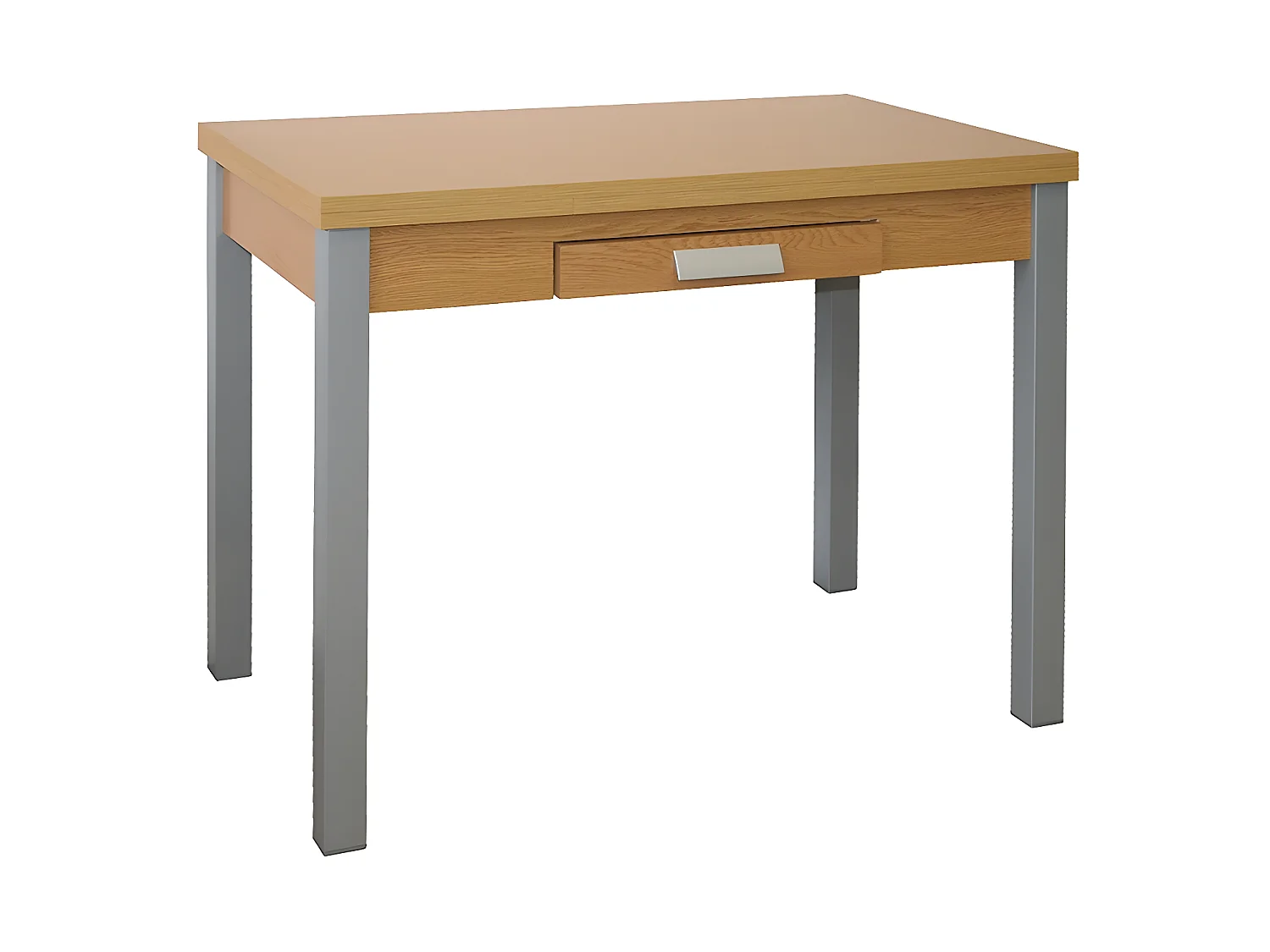 Mesa de cocina extensible -  MDF Roble, 100/160x60x76 cm - SILANTA