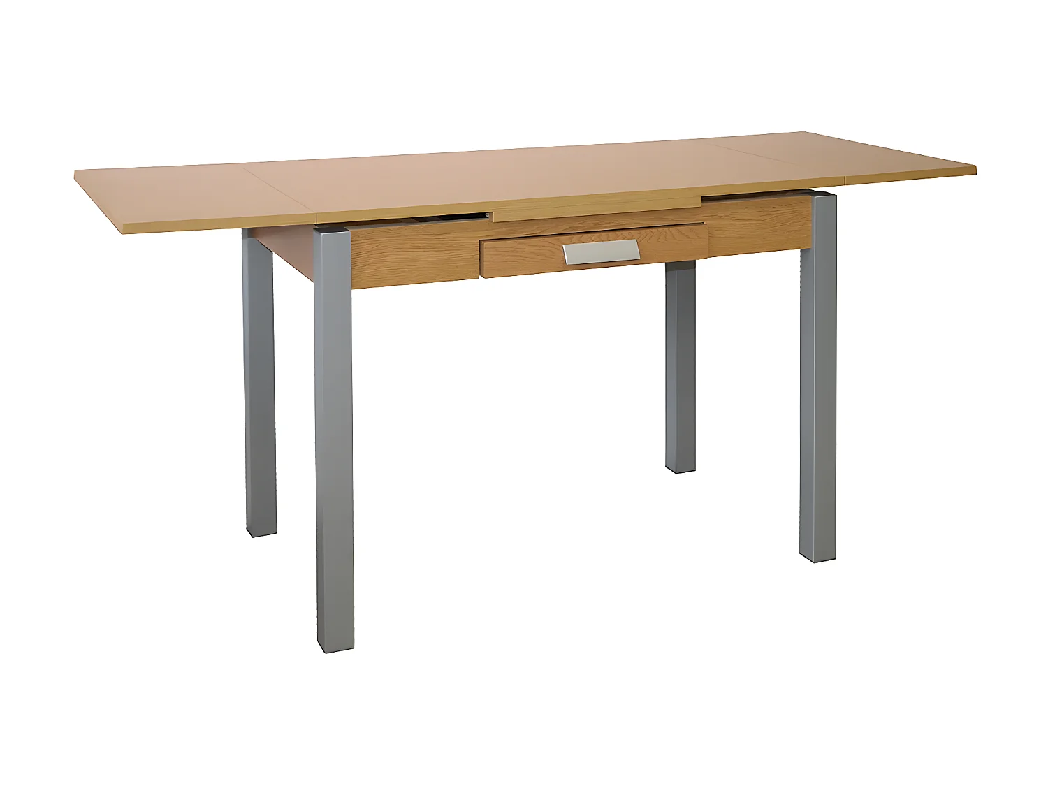 Mesa de cocina extensible -  MDF Roble, 100/160x60x76 cm - SILANTA