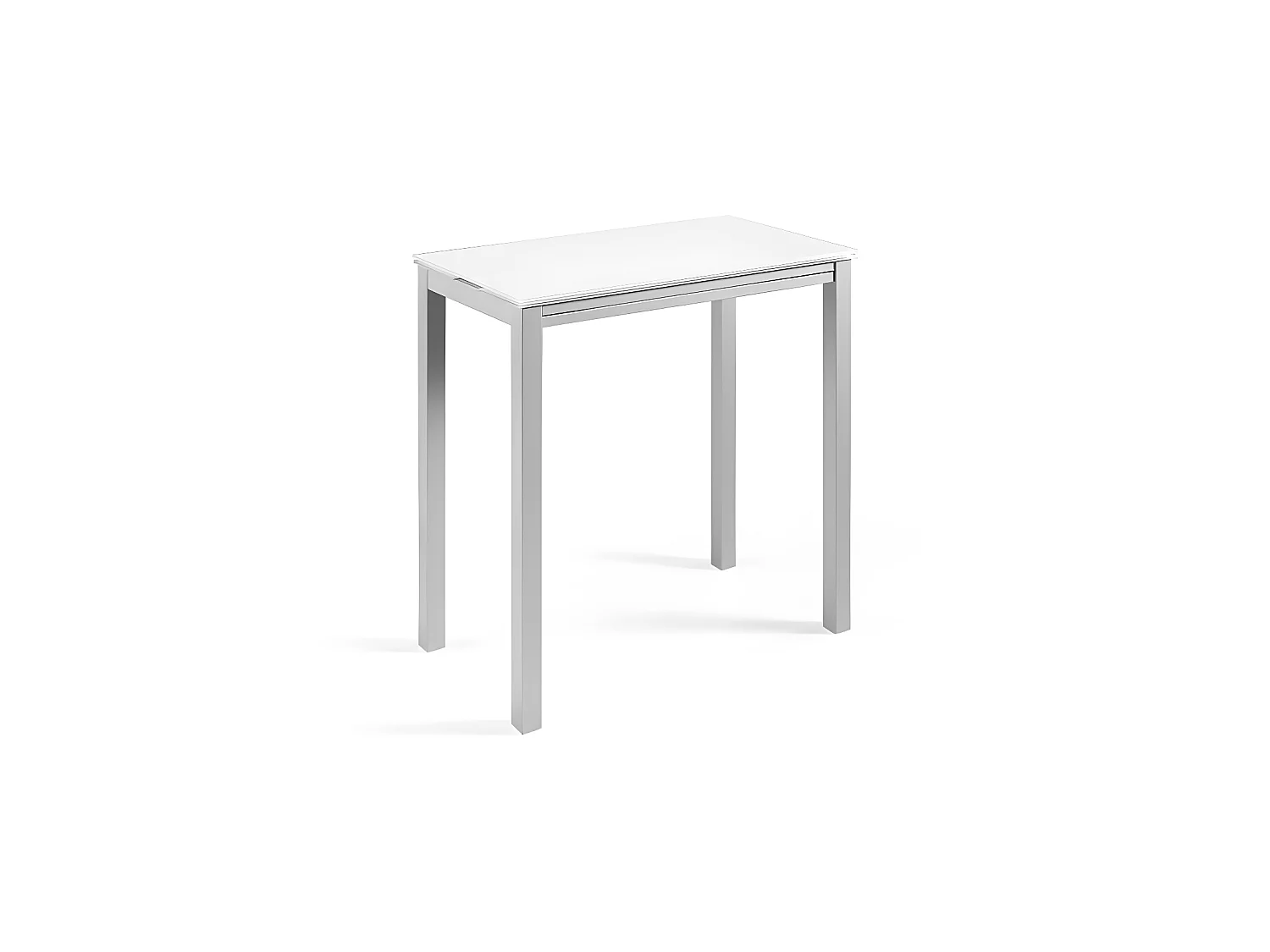 Mesa de cocina extensible -  Cristal Blanco, 95x55/95x76cm - LONDRES