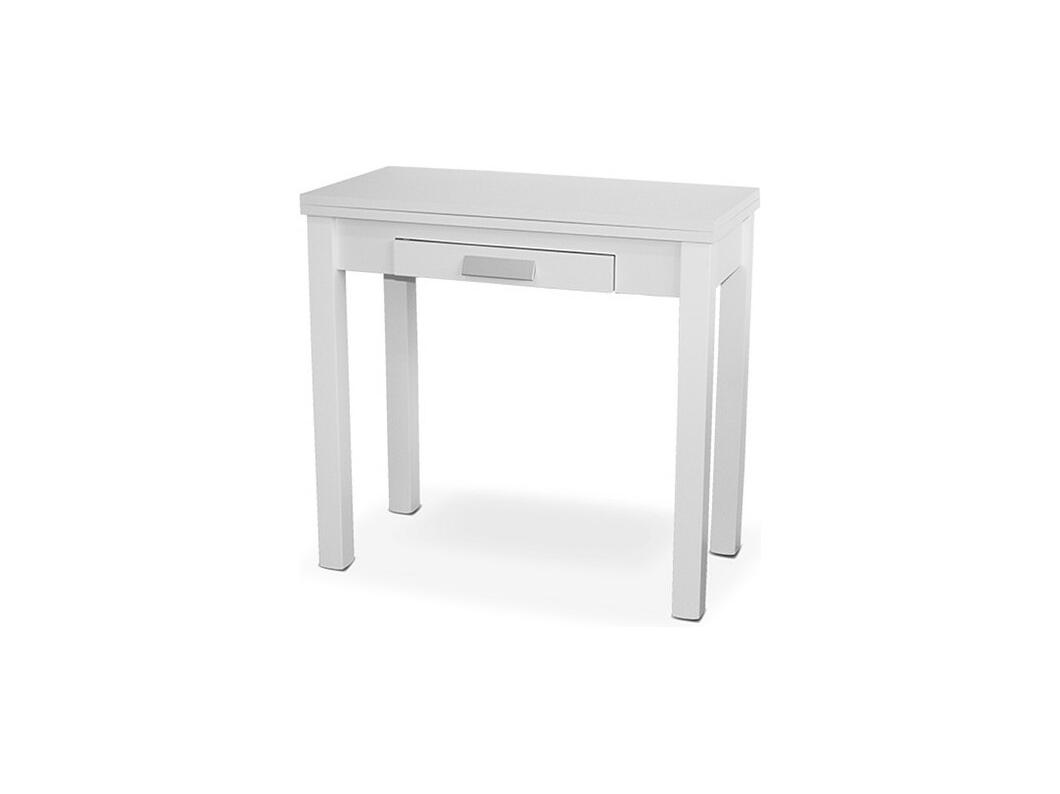 Mesa de cocina extensible - MDF Blanco, 80x40/80x76 cm - HENA