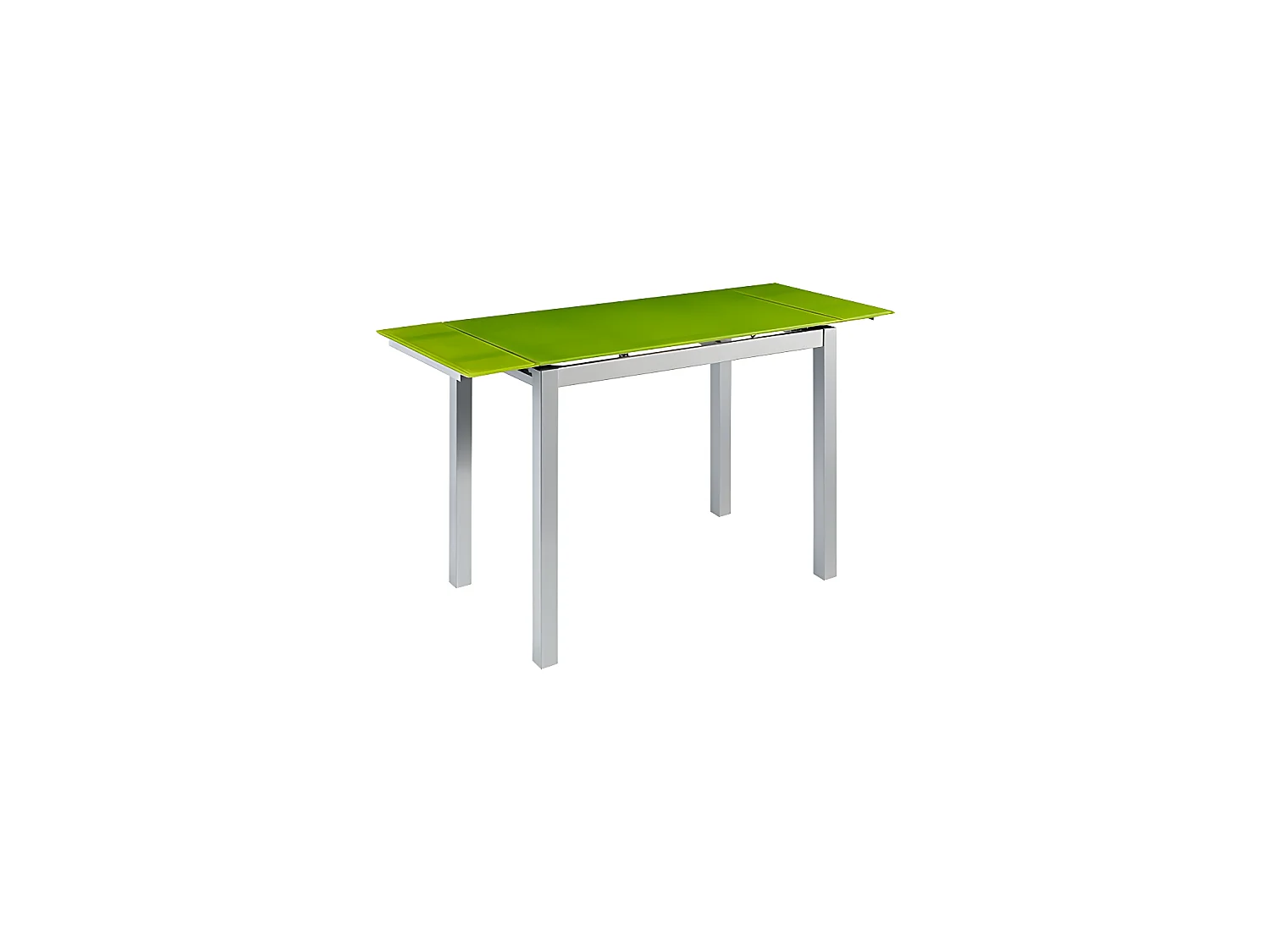 Mesa de cocina extensible -  Cristal Verde, 100/140x60x76 cm - CALCUTA