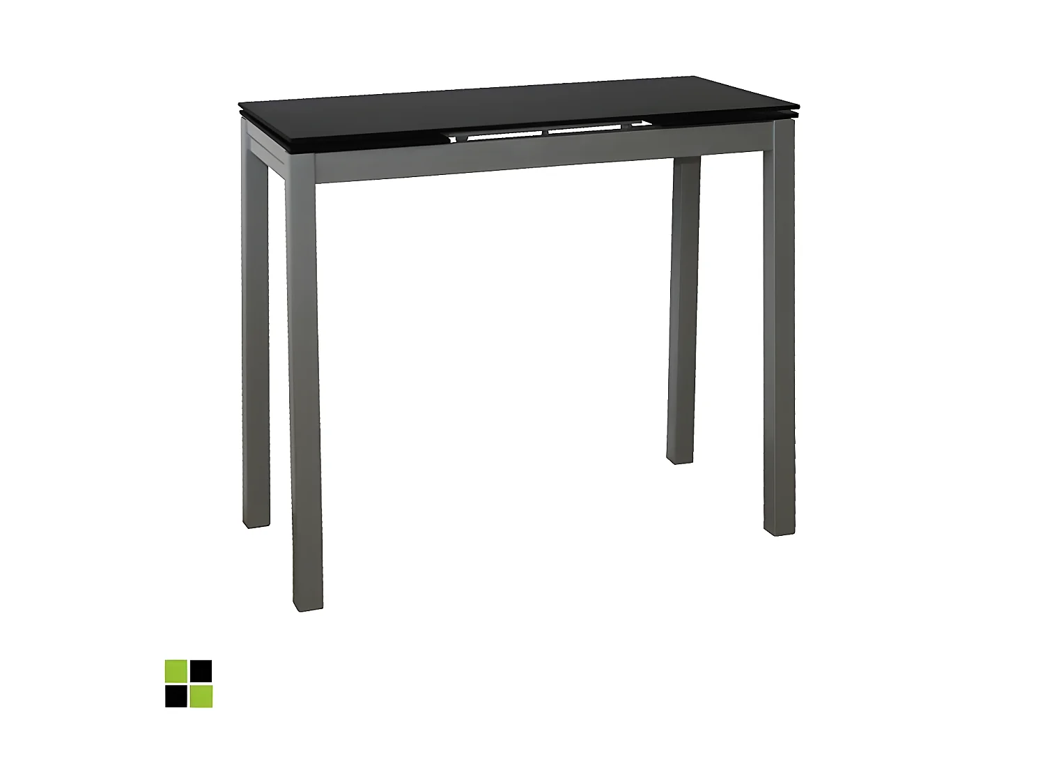 Mesa de cocina extensible -  Cristal Negro, 85/135x40x76 cm - NOVI