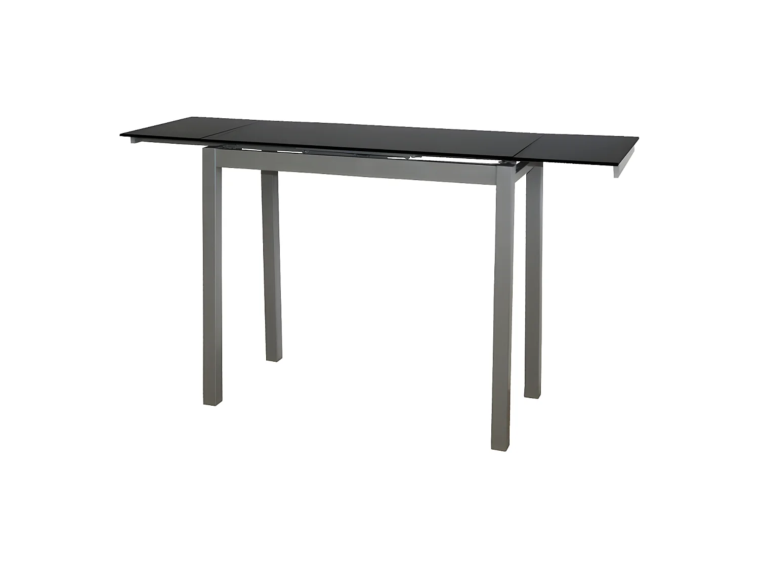 Mesa de cocina extensible -  Cristal Negro, 85/135x40x76 cm - NOVI