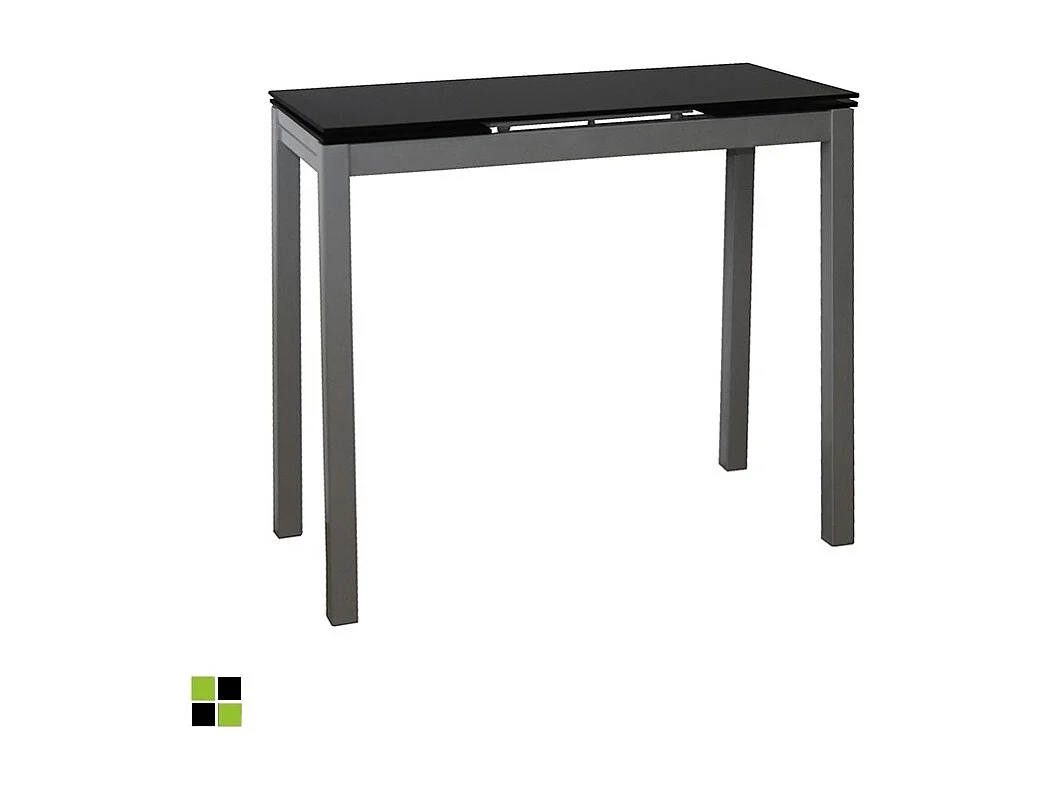Mesa de cocina extensible -  Cristal Negro, 85/135x40x76 cm - NOVI