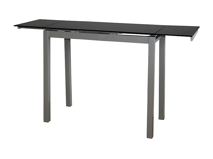 Mesa de cocina extensible -  Cristal Negro, 85/135x40x76 cm - NOVI