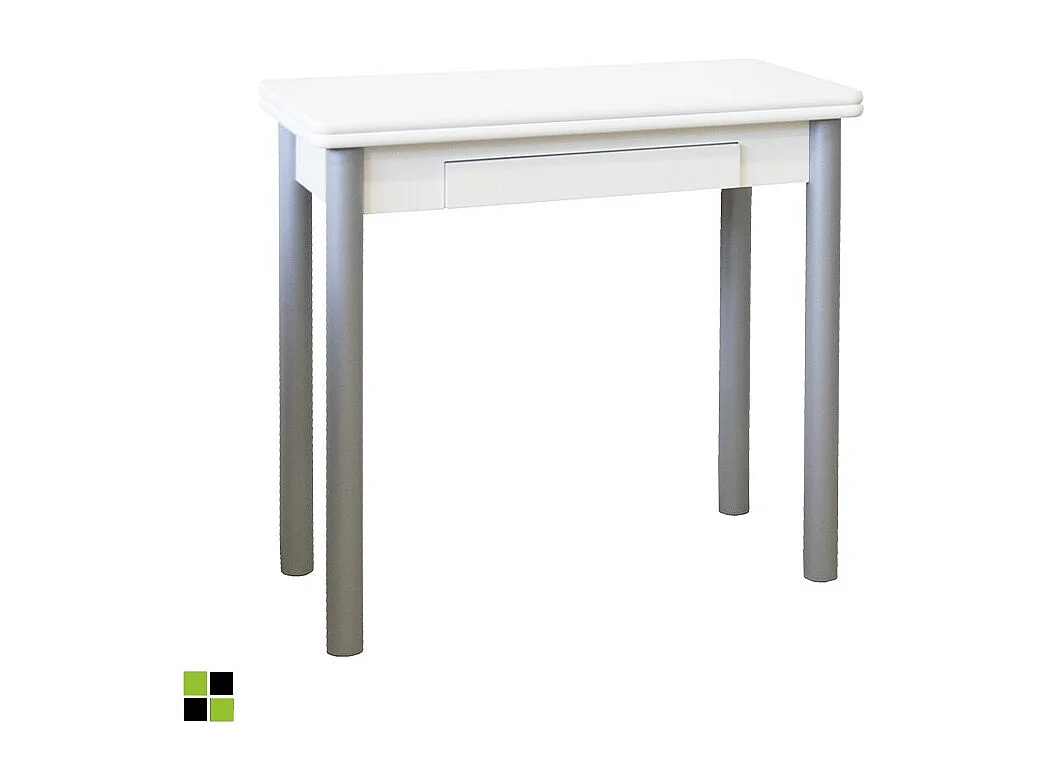 Mesa de cocina extensible - MDF Blanco, 80x40/80x76 cm - RIBETA