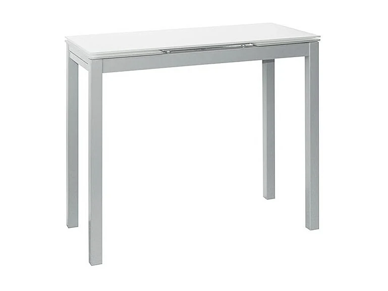 Mesa de cocina extensible -  Cristal Blanco , 85/135x40x76 cm - NOVI