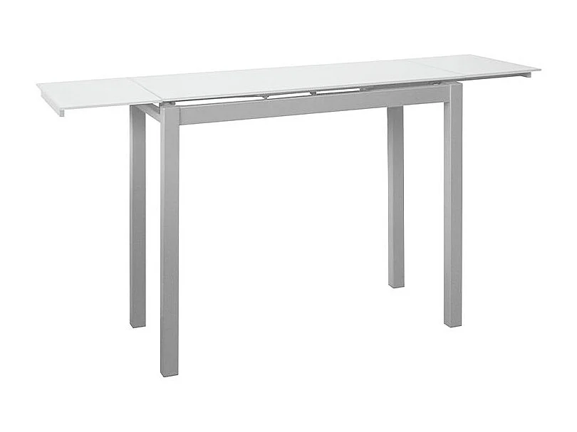 Mesa de cocina extensible -  Cristal Blanco , 85/135x40x76 cm - NOVI
