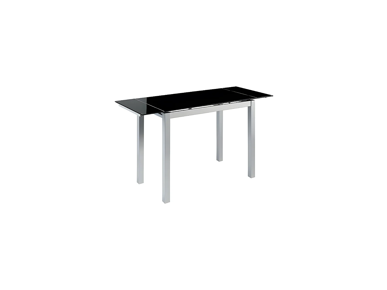 Mesa de cocina extensible -  Cristal Negro, 100/140x60x76 cm - CALCUTA
