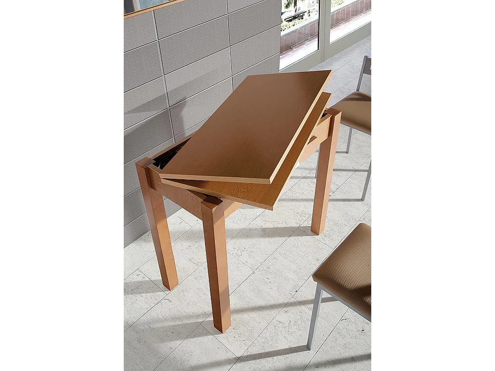 Mesa de cocina extensible - MDF Roble, 80x40/80x76 cm - HENA