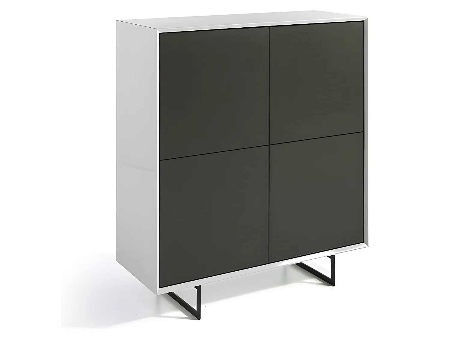 Aparador - MDF Blanco y gris, 110x45x125 cm - TIBET