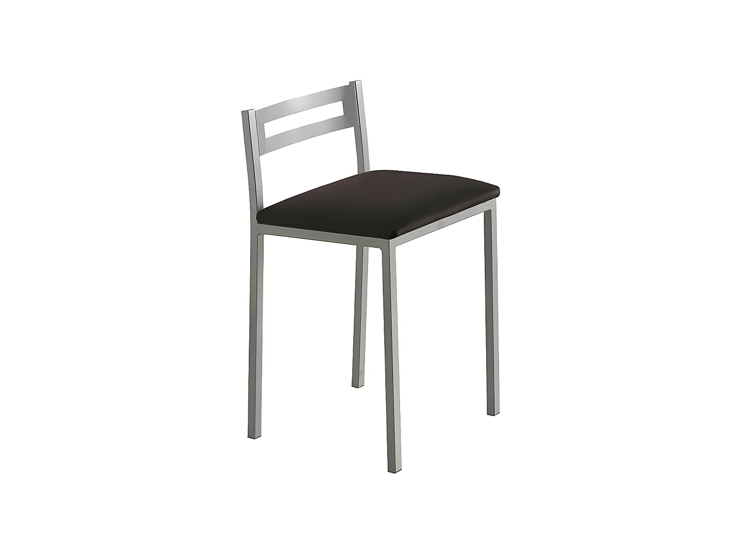 Set de 4 taburetes de cocina - Polipiel Negra, 34x34x65 cm - MOLI