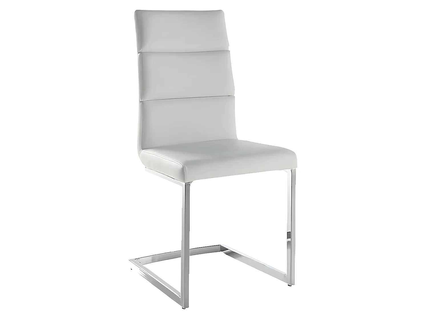 Set de 2 sillas de comedor - Polipiel Blanco, 45x59x97 cm - MILO