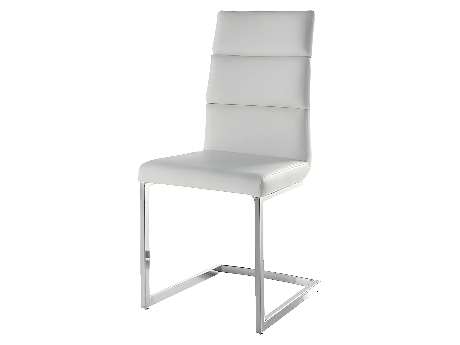 Set de 2 sillas de comedor - Polipiel Blanco, 45x59x97 cm - MILO