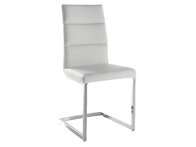 Set de 4 sillas de comedor - Polipiel Blanco, 45x59x97 cm - MILO