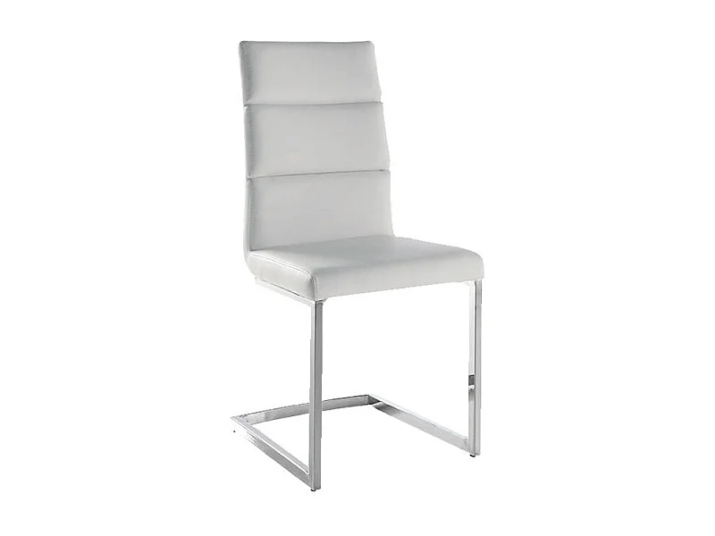 Set de 4 sillas de comedor - Polipiel Blanco, 45x59x97 cm - MILO