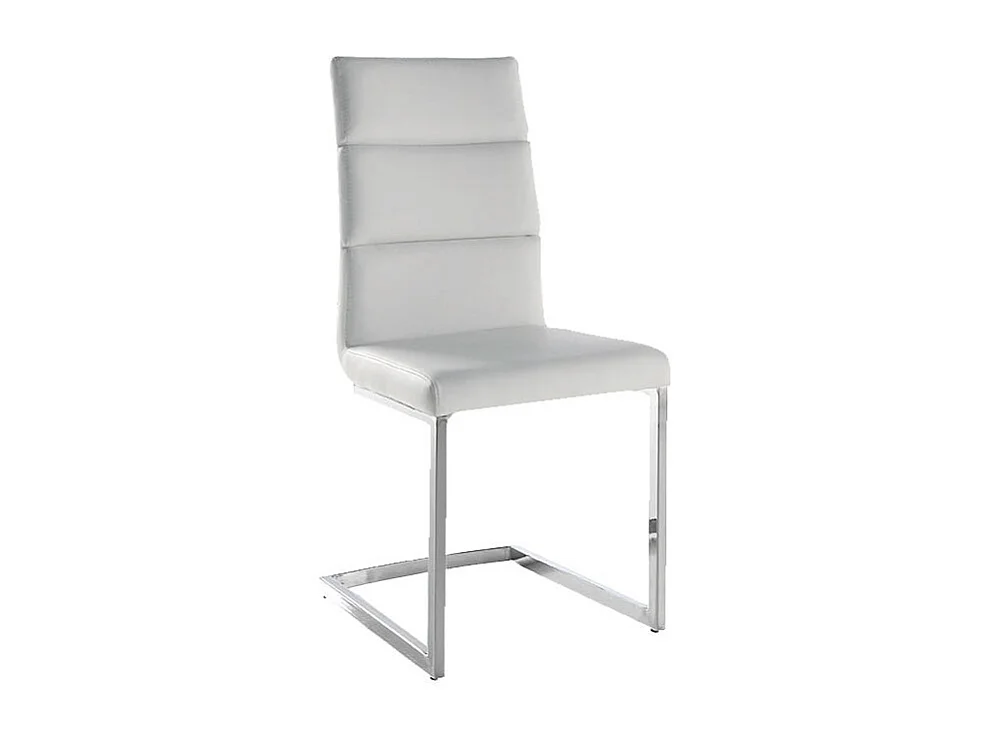 Set de 4 sillas de comedor - Polipiel Blanco, 45x59x97 cm - MILO