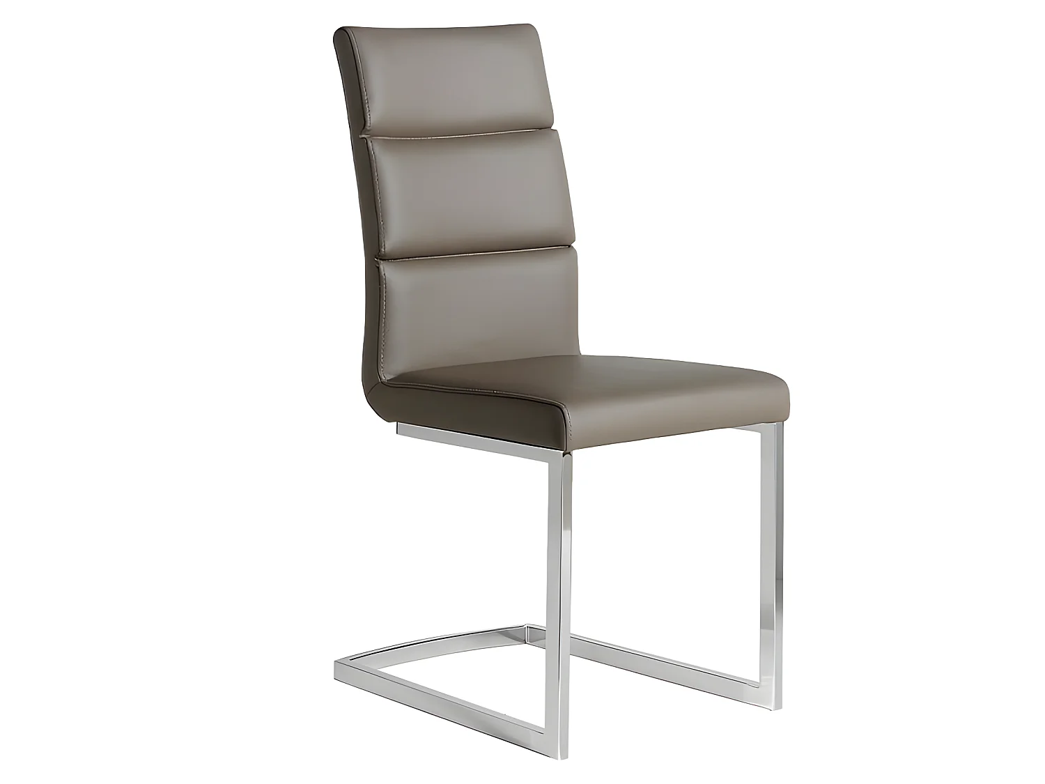 Set de 2 sillas de comedor - Polipiel Marrón, 45x59x97 cm - MILO