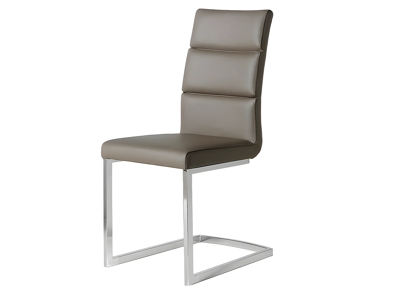 Set de 2 sillas de comedor - Polipiel Marrón, 45x59x97 cm - MILO