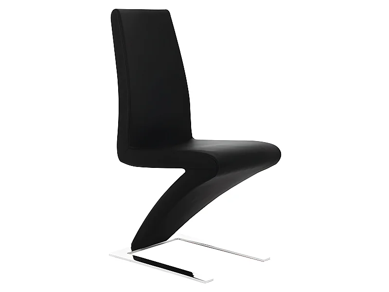 Set de 2 sillas de comedor - Polipiel Negro, 46x69x99 cm - SILVA