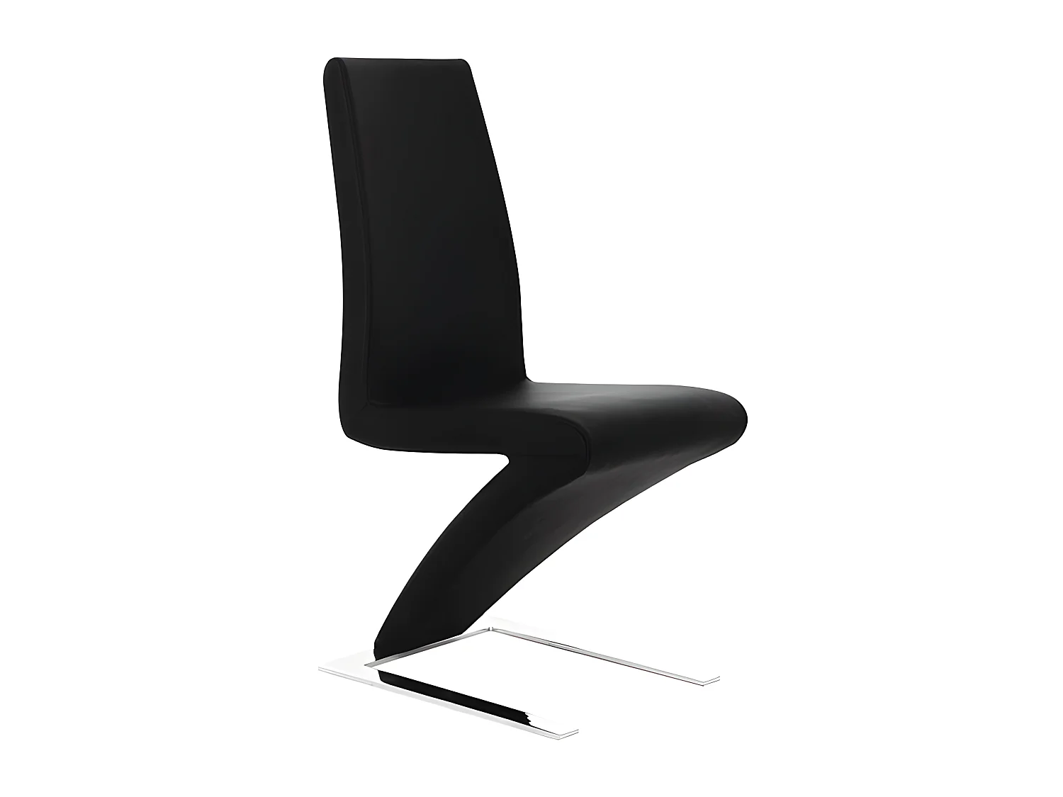 Set de 2 sillas de comedor - Polipiel Negro, 46x69x99 cm - SILVA