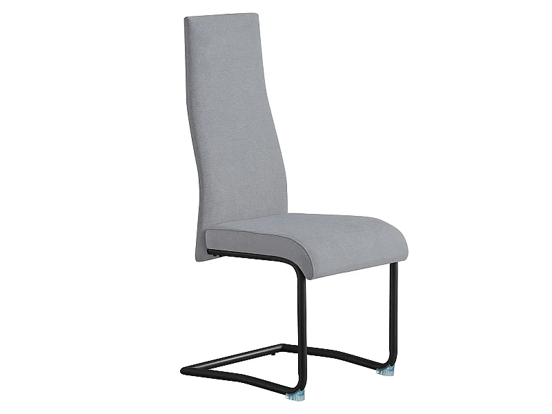 Set de 4 sillas de comedor - Tela Gris, 46x61x108 cm - NUBIO