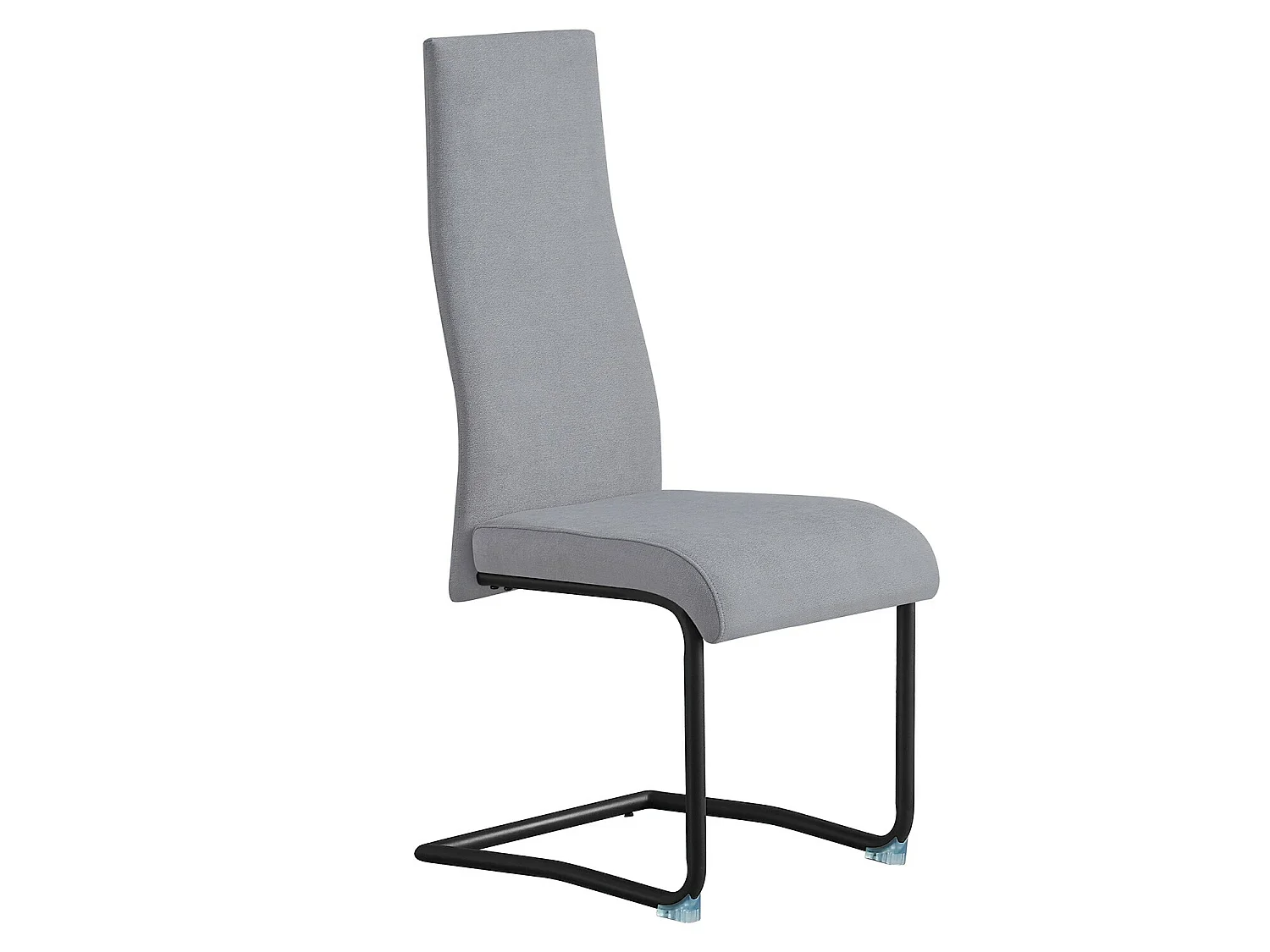 Set de 4 sillas de comedor - Tela Gris, 46x61x108 cm - NUBIO