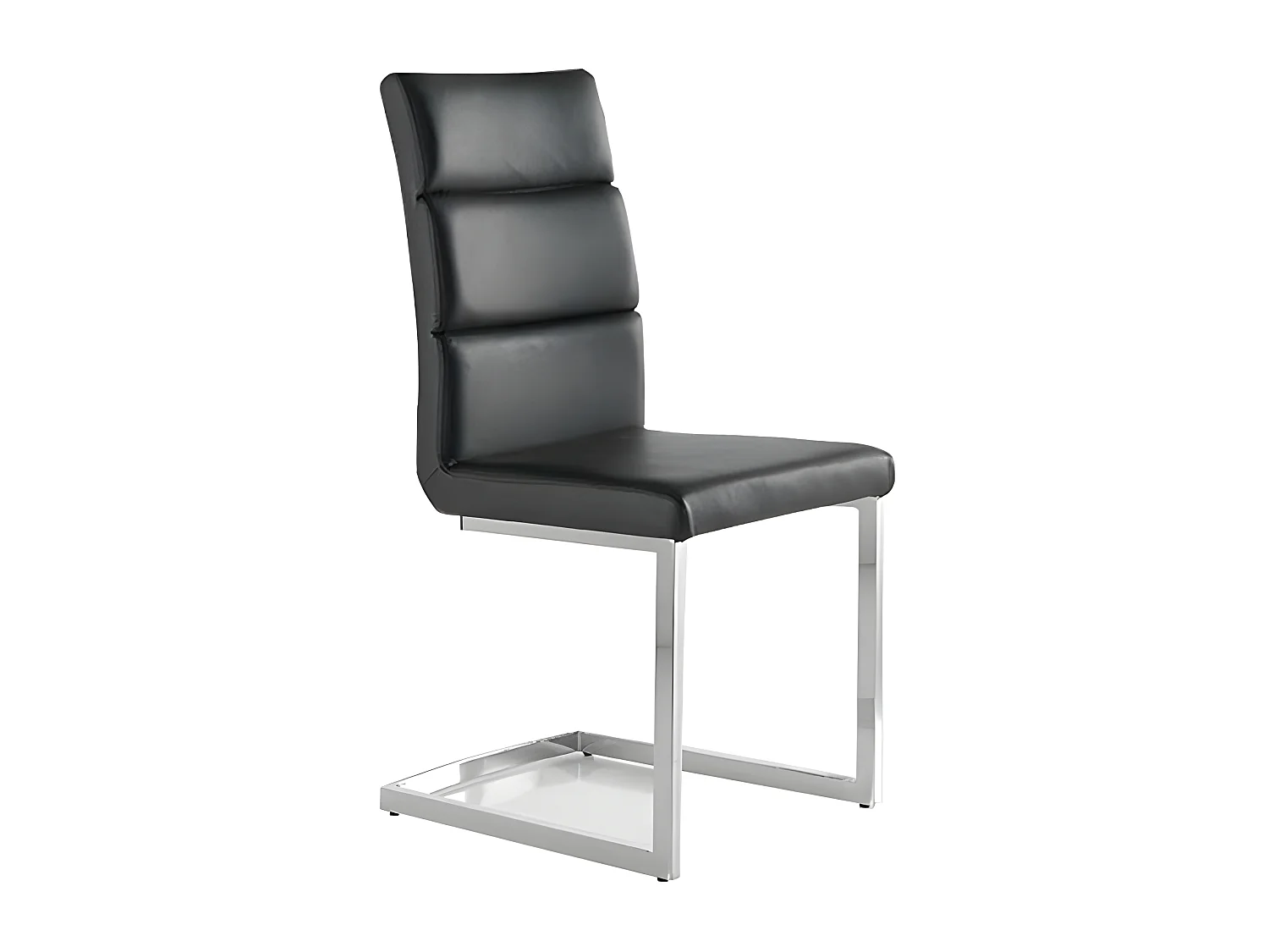 Set de 2 sillas de comedor - Polipiel Negro, 45x59x97 cm - MILO