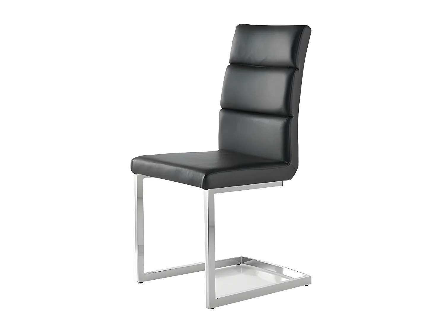 Set de 2 sillas de comedor - Polipiel Negro, 45x59x97 cm - MILO