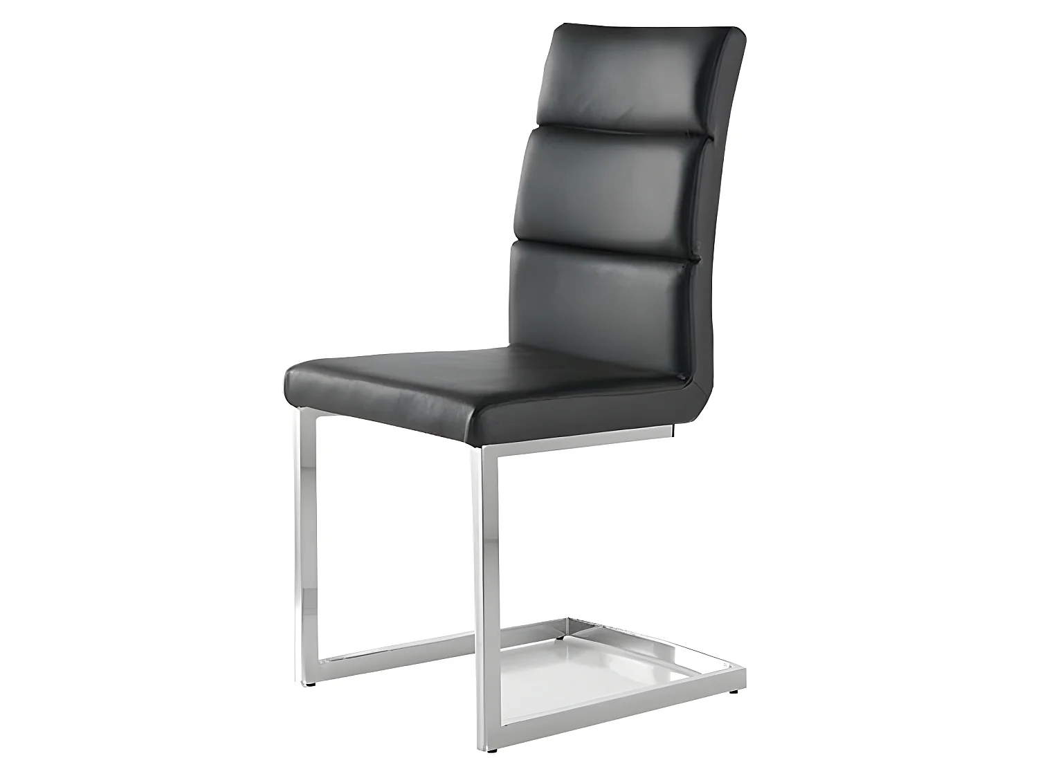 Set de 2 sillas de comedor - Polipiel Negro, 45x59x97 cm - MILO