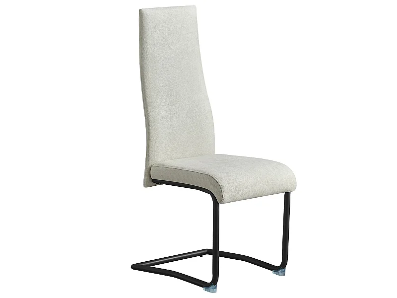 Set de 4 sillas de comedor - Tela Beige, 46x61x108 cm - NUBIO