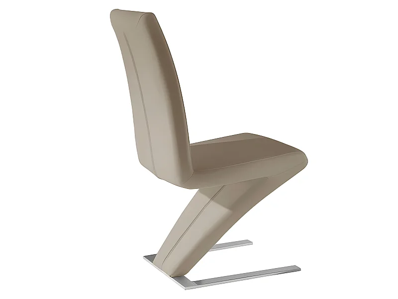 Set de 2 sillas de comedor - Polipiel Capuchino, 46x69x99 cm - SILVA